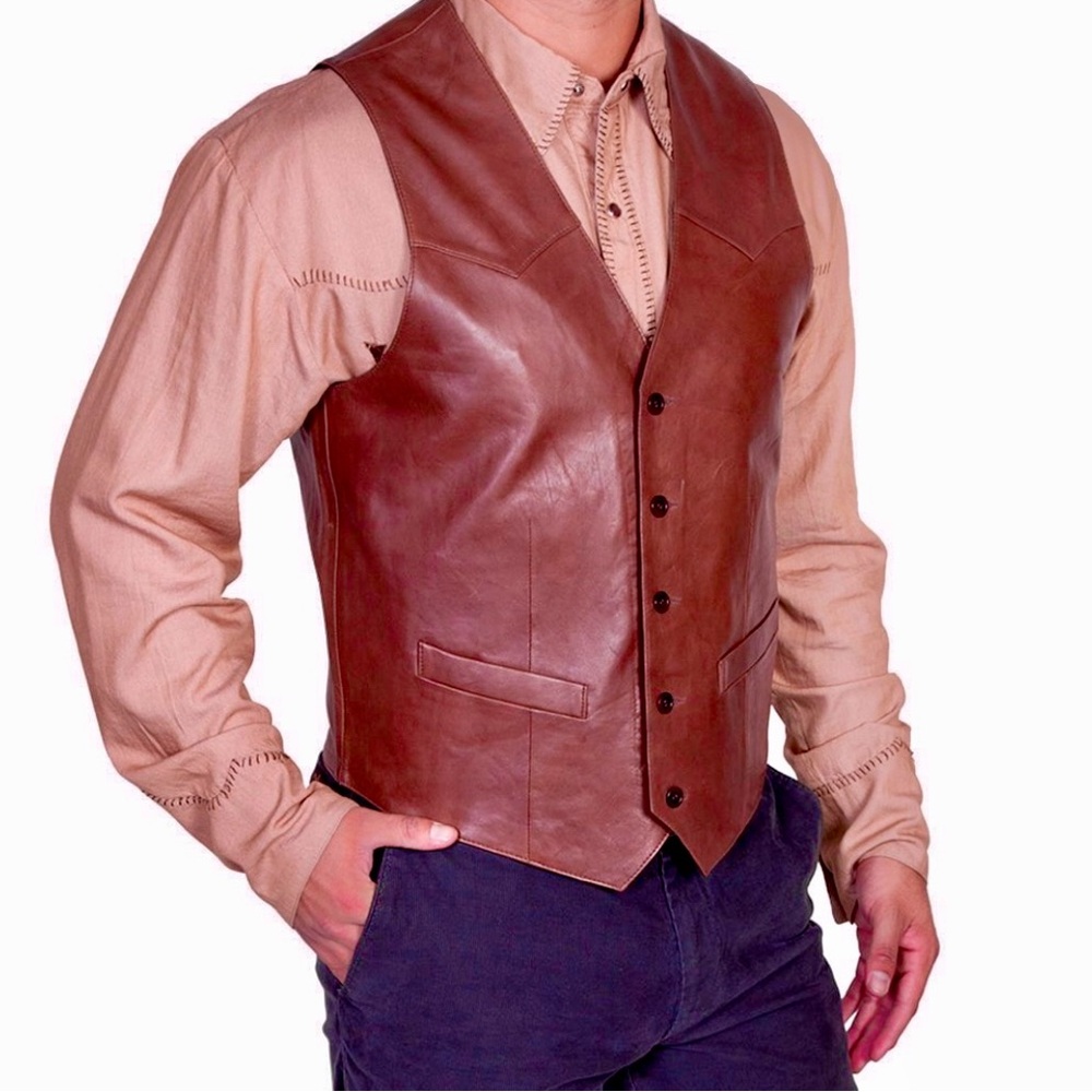 Lambskin leather Vest Formal Wear Western